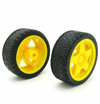 1pcs Small Smart Car Model Robot Plastic Tire Wheel 65x26mm For Arduino
