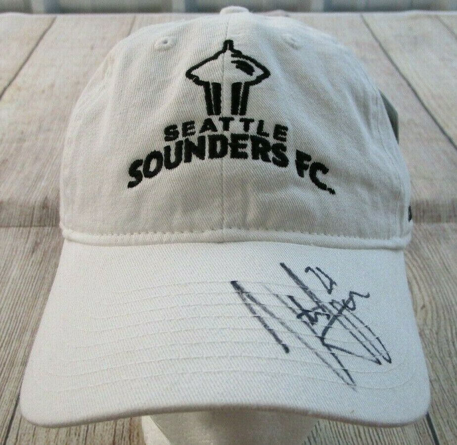 Nwt Adidas Mls Seattle Sounders Fc #21 Nate Jaqua Autographed White Hat Cap